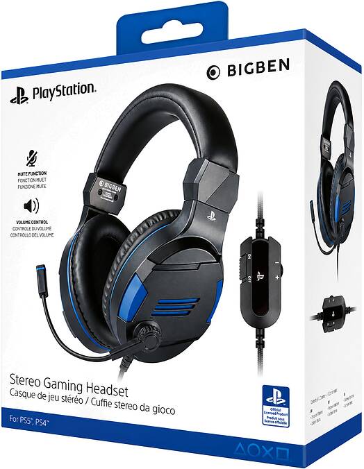 BigBen žične slušalke črne barve za PS4 & PS5