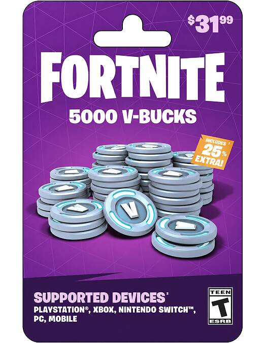 Fortnite 4500 V-Bucks za Nintendo Switch (brez kartončka)