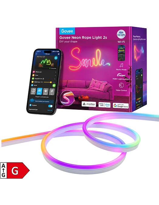 Govee Neon Rope svetlobni trak 2 bele barve dolžine 4 metre