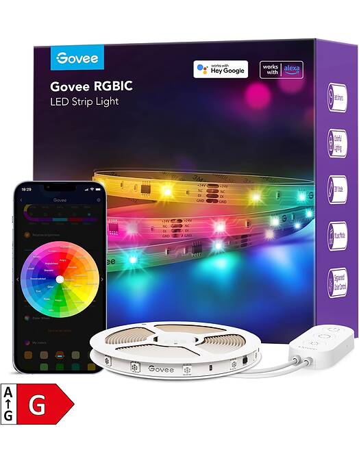 Govee RGBIC Basic Wi-Fi in Bluetooth LED trak dolžine 10 metrov