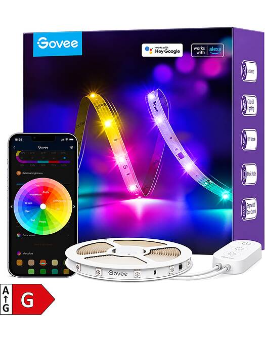 Govee RGBIC Basic Wi-Fi in Bluetooth LED trak dolžine 5 metrov