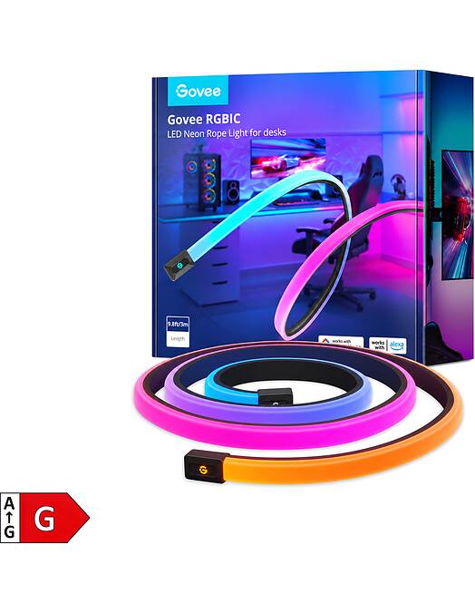 Govee RGBIC LED neonski svetlobni trak za dekoracijo mize dolžine 3 metre
