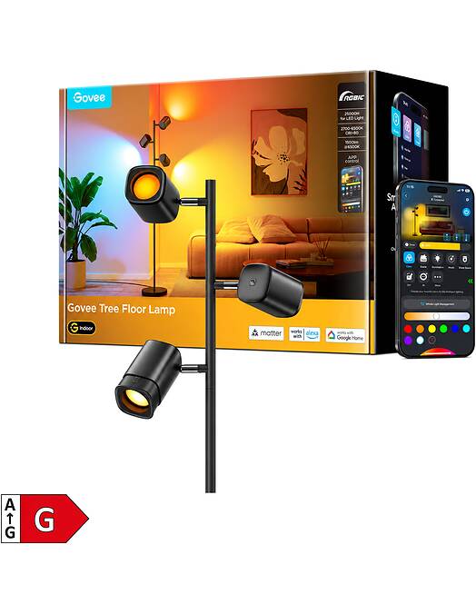 Govee Tree Floor Lamp pametna talna svetilka s 3 vrtljivimi lučmi