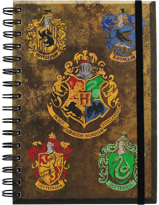 Harry Potter Hogwarts Crest & Four Houses A5 beležka Pyramid