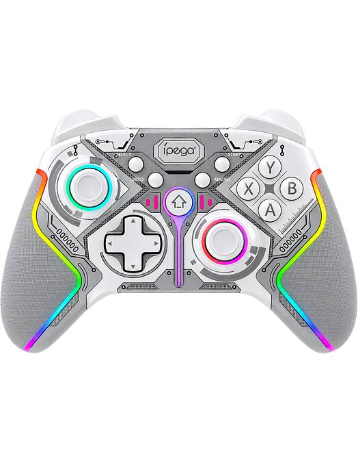 iPega brezžični Bluetooth igralni plošček z RGB osvetlitvijo bele barve za PC & PS4 & PS3 & Switch & mobilne telefone