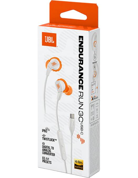 JBL Endurance Run 3 C žične USB-C slušalke bele barve