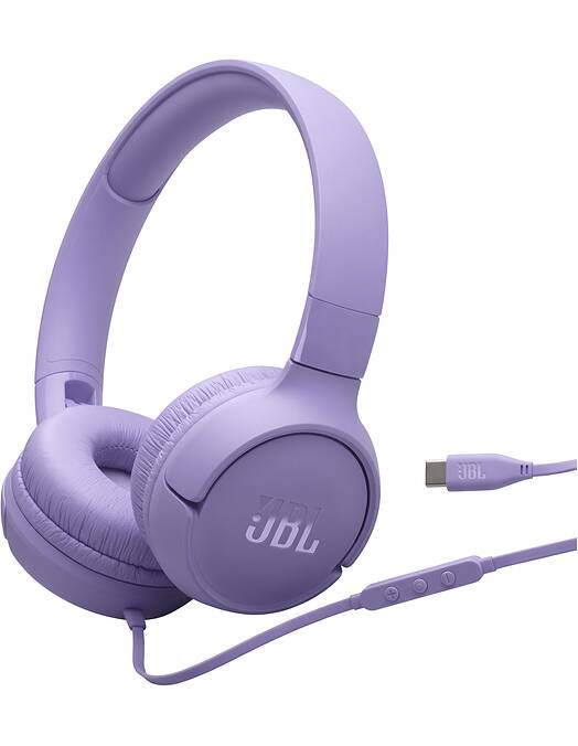 JBL Tune 520 USB-C žične slušalke v vijolični barvi
