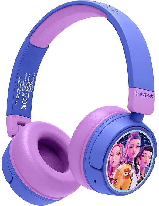 KPop Demon Hunters Huntrix Faces otroške brezžične slušalke vijolične barve za Switch & PC & mobilne telefone OTL
