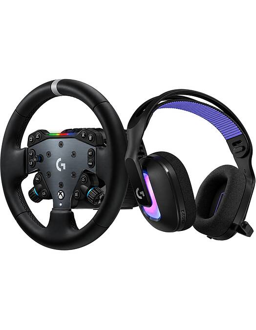 Logitech G RS50 sistem in brezžične igralne slušalke G522 Lightspeed bele barve za Xbox & PC