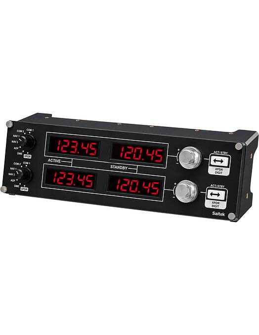 Logitech G Saitek Pro Flight Radio Panel radijska nadzorna plošča za letalske simulatorje črne barve za PC