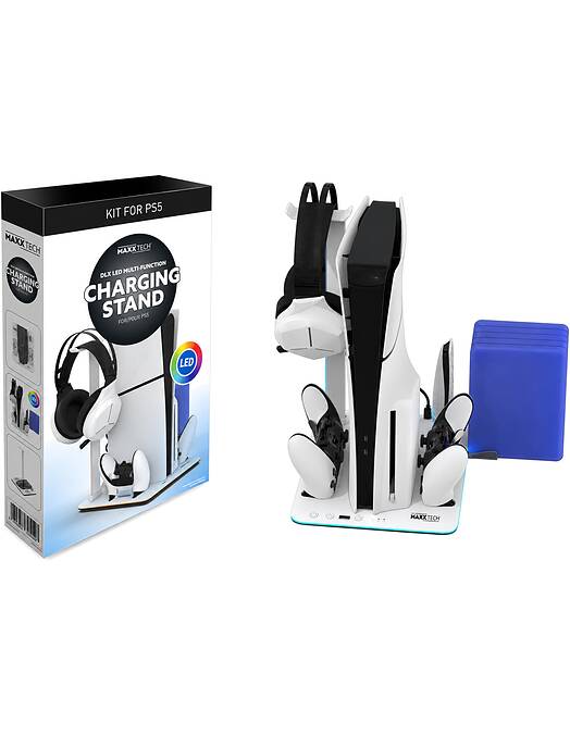 Maxx Tech DLX LED večnamensko polnilno stojalo za PS5 & PS5 Slim