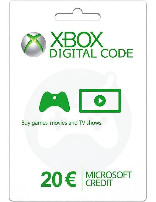 Microsoft darilna kartica za 20 EUR za Xbox in računalnik - koda na papirju