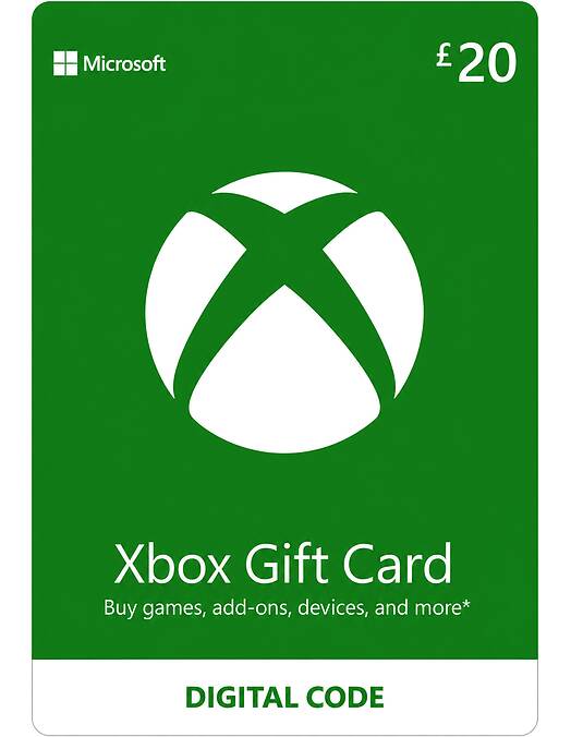 Microsoft darilna kartica za 20 GBP za Xbox in računalnik - koda na papirju