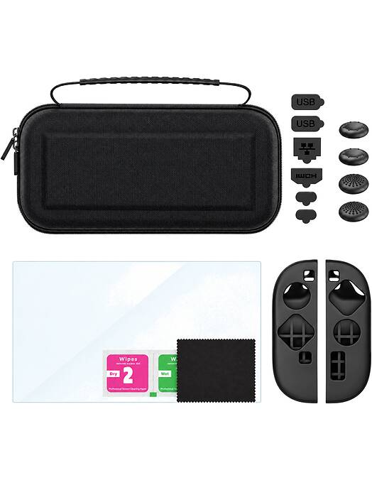 Nintendo Switch 2 komplet dodatkov 9v1 s torbico in zaščitnim steklom iPega