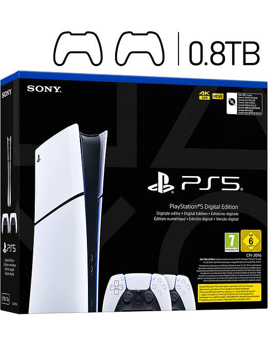 Sony PlayStation 5 825GB Digital z dvema kontrolerjema