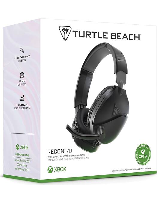 Turtle Beach Recon 70X žične slušalke črne barve za PC & Xbox Series & Xbox One & PS5 & PS4 & Switch