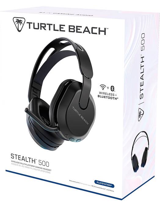 Turtle Beach Stealth 500 v2 brezžične slušalke črne barve za PC & PS5 & PS4 & Switch & mobilne telefone
