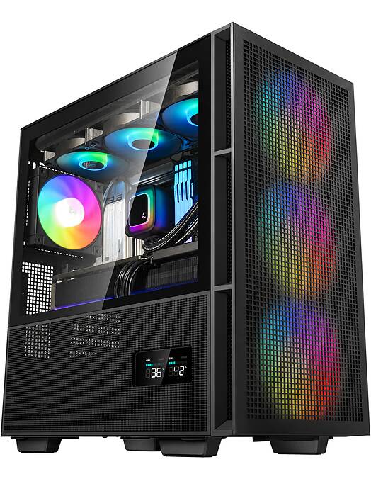 UVI Omega AM97 vodno hlajen računalnik za gamerje z Ryzen 7 9700X & RX 9070 XT 16GB & 2TB SSD & 32GB RAM črne barve