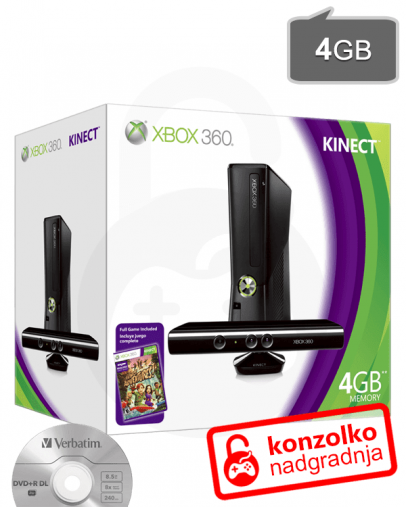 Rabljeno - Xbox 360 Slim (S) 4GB Kinect + iXtreme LT PRO v4.0 Ultimate