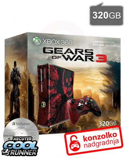 Rabljeno - Xbox 360 Slim (S) 320GB Limited Edition Gears of War + JTAG/RGH Ultimate + iXtreme