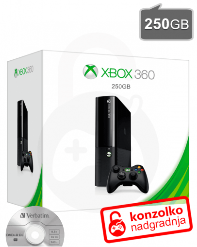 Xbox 360 Slim E Stingray 250GB + iXtreme LT PRO v4.0 Ultimate + Xbox Live slušalke