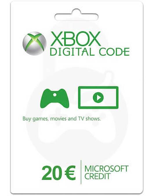 Microsoft darilna kartica za 20 EUR za Xbox in računalnik - koda na papirju