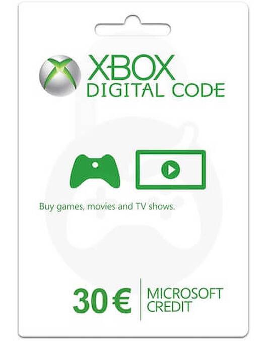 Microsoft darilna kartica za 30 EUR za Xbox in računalnik - koda na papirju