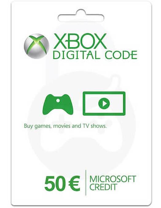 Microsoft darilna kartica za 50 EUR za Xbox in računalnik - koda na papirju