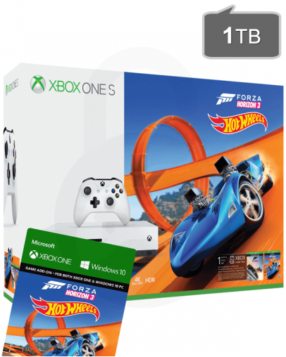 Xbox One S (slim) 1TB + Forza Horizon 3 + Hot Wheels DLC
