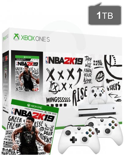 Xbox One S (slim) 1TB + NBA 2K19 + 2x Kontroler