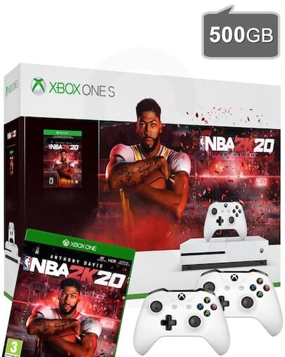 Xbox One S (slim) 500GB + NBA 2K20 + 2x Kontroler