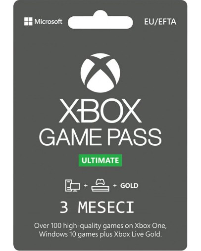 Xbox Game Pass Ultimate za 3 mesece za Xbox One & Xbox Series & PC Xbox Game Pass Ultimate za 3 mesece za Xbox One & Xbox Series & PC