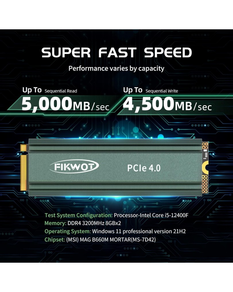 PS5 M.2 trdi disk Fikwot FN960 M.2 SSD 1TB s hladilnikom