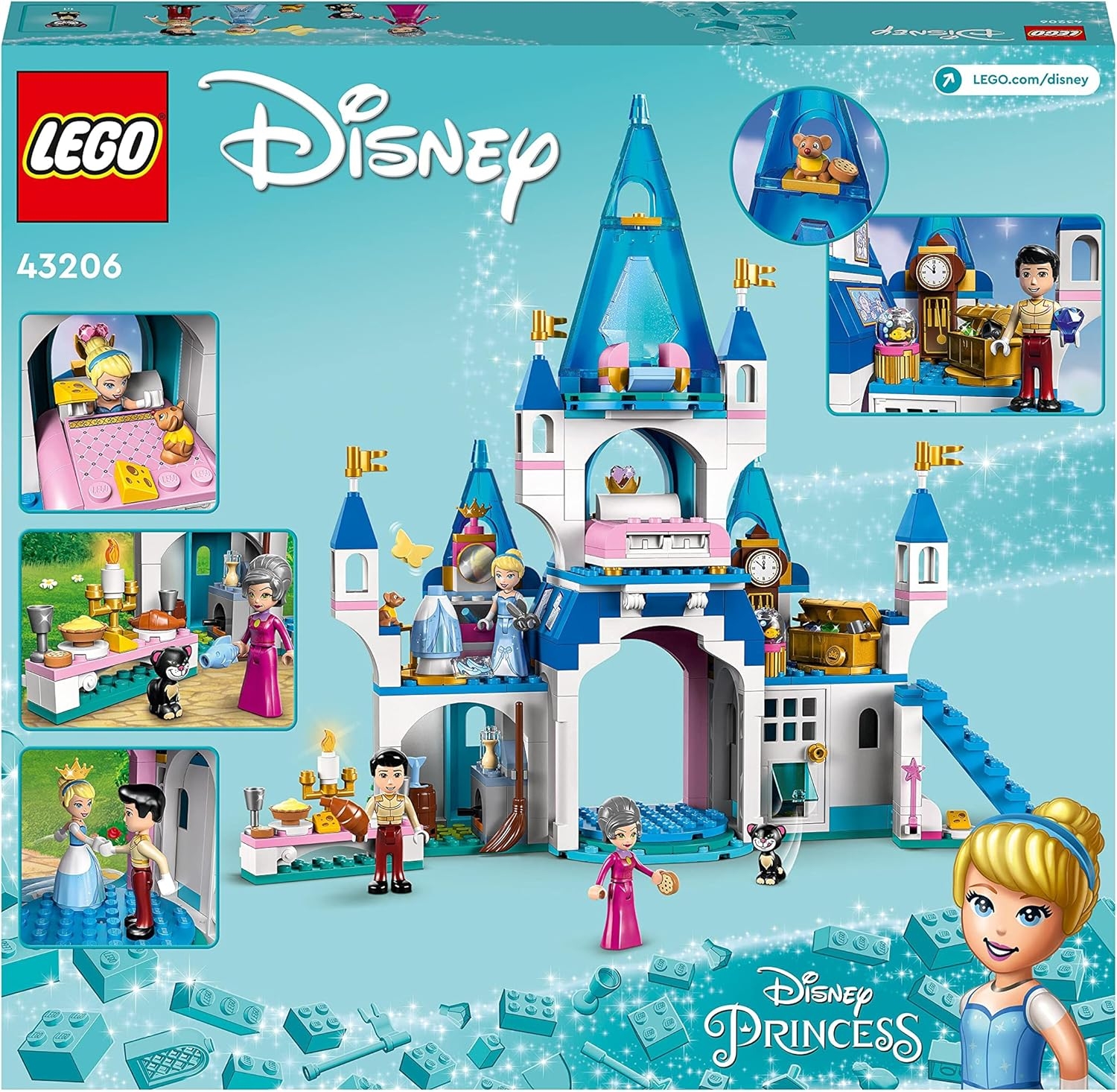 LEGO Disney Princess Grad Pepelke in princa na belem konju številka 43206 LEGO Disney Princess Grad Pepelke in princa na belem konju številka 43206