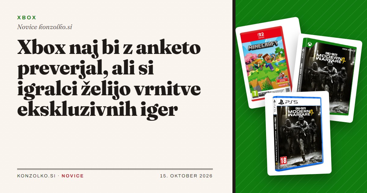 Xbox naj bi z anketo preverjal, ali si igralci želijo vrnitve ekskluzivnih iger