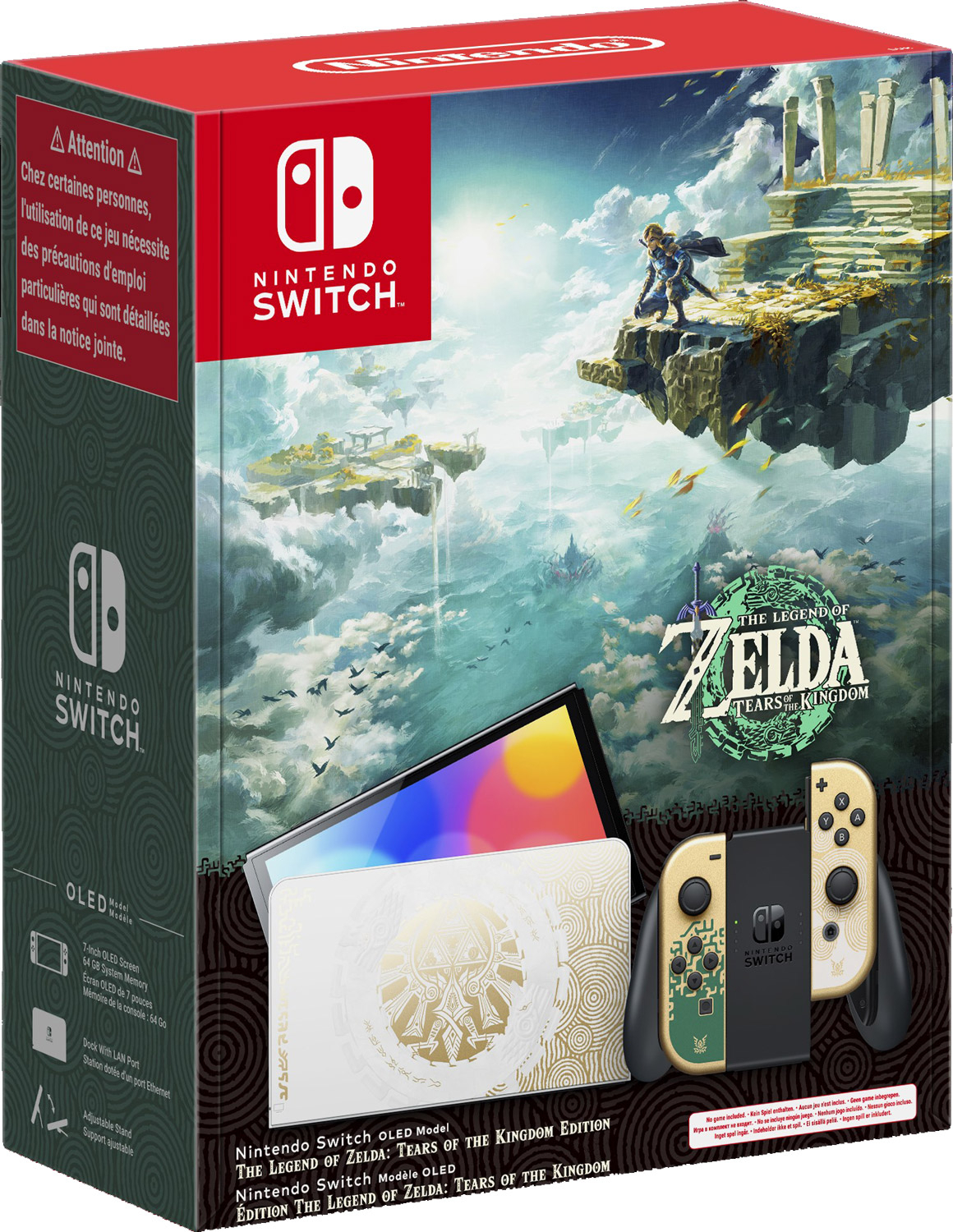 Obnovljen Nintendo Switch OLED Zelda TOTK Limited Edition + 2 leti garancije Obnovljen Nintendo Switch OLED Zelda TOTK Limited Edition + 2 leti garancije