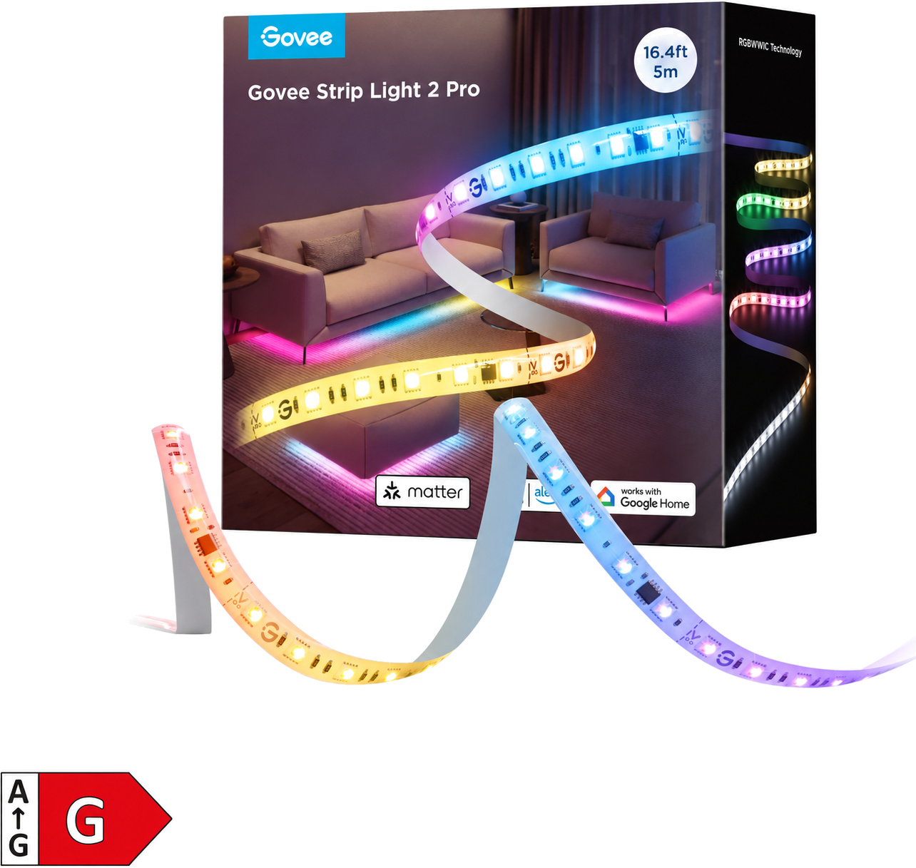 Govee svetlobni trak 2 Pro dolžine 5 metrov Govee svetlobni trak 2 Pro dolžine 5 metrov