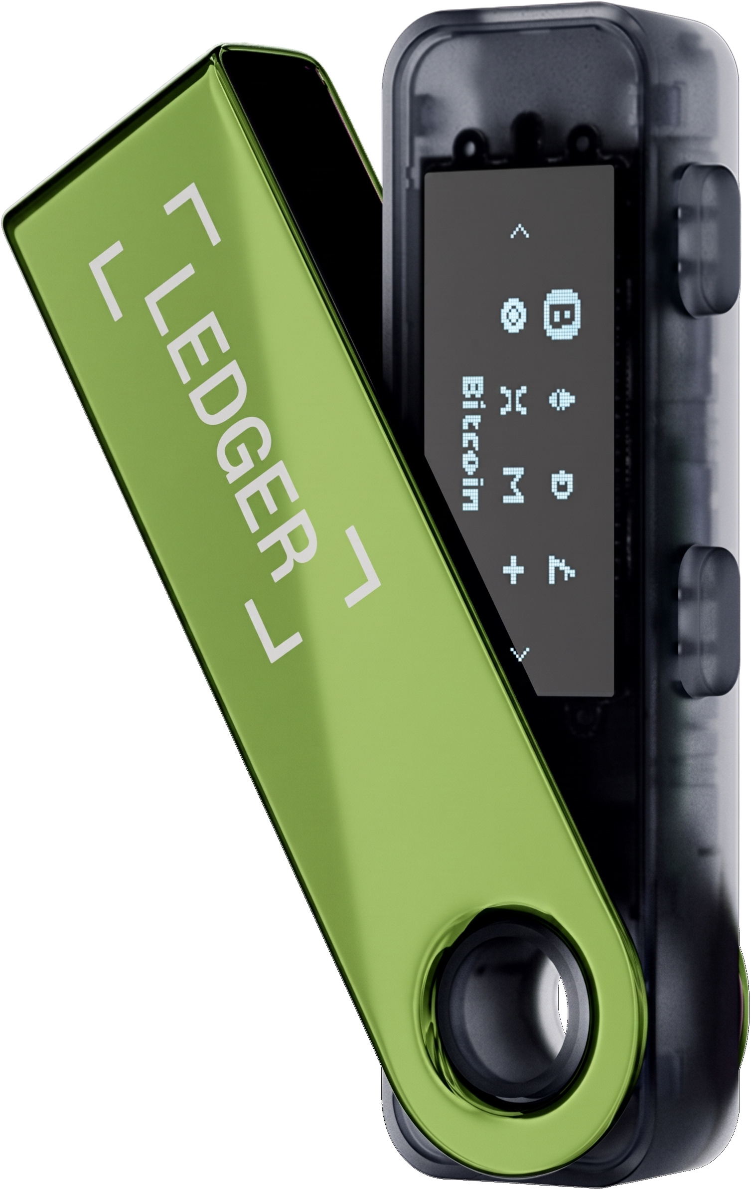 Ledger Nano S Plus strojna denarnica za kriptovalute oksidirano zelene barve Ledger Nano S Plus strojna denarnica za kriptovalute oksidirano zelene barve