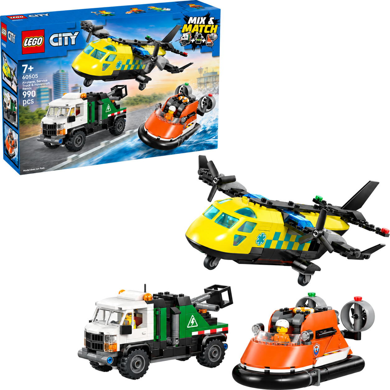 LEGO City Airplane Service Truck & Hovercraft Remix številka 60505 LEGO City Airplane Service Truck & Hovercraft Remix številka 60505