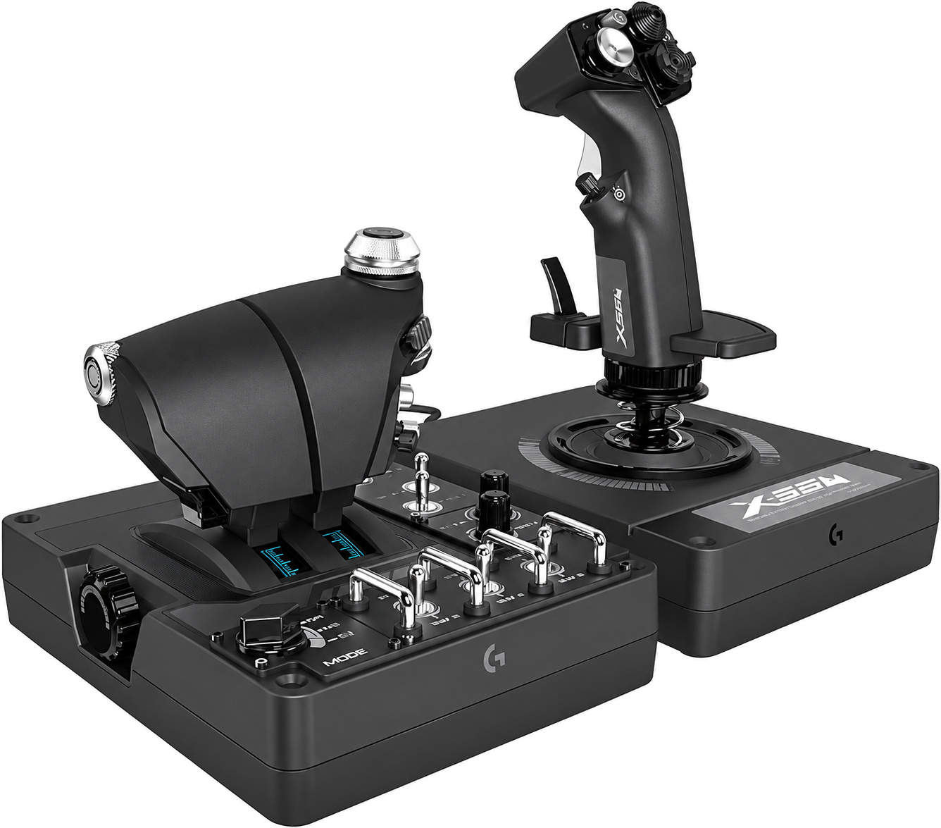 Logitech G X56 Hotas komplet igralne palice in ročice za plin črne barve za PC Logitech G X56 Hotas komplet igralne palice in ročice za plin črne barve za PC