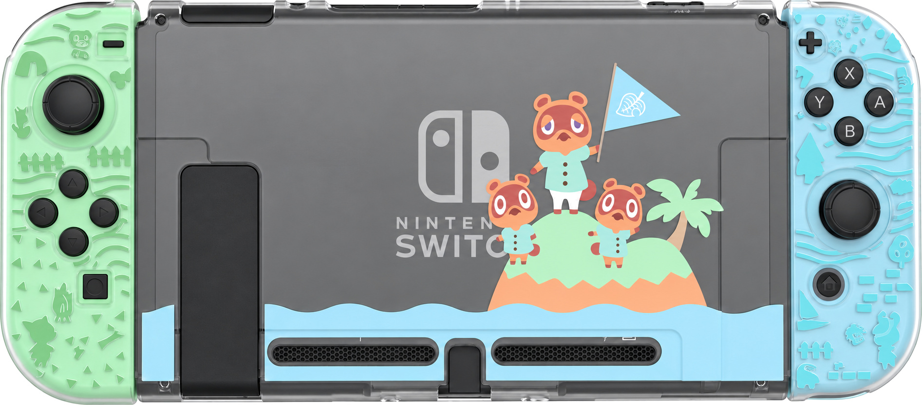 Nintendo Switch Animal Crossing transparentna zaščita + silikonska prevleka za analogne gumbe Nintendo Switch Animal Crossing transparentna zaščita + silikonska prevleka za analogne gumbe