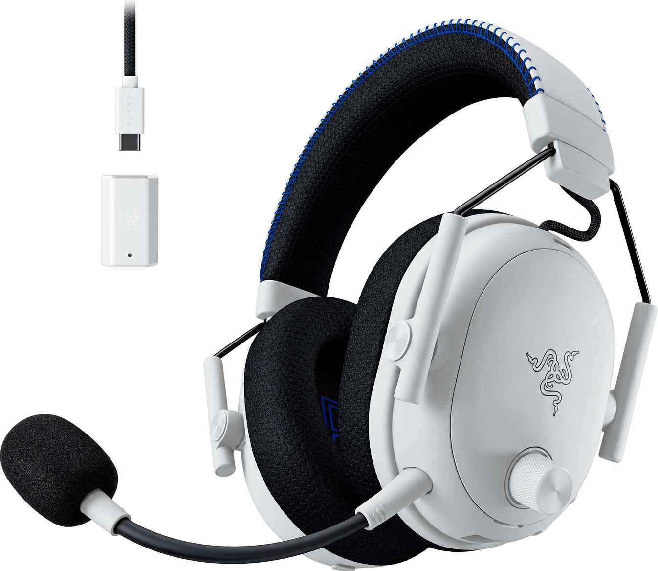Razer BlackShark V3 Pro brezžične slušalke bele barve za PlayStation Razer BlackShark V3 Pro brezžične slušalke bele barve za PlayStation