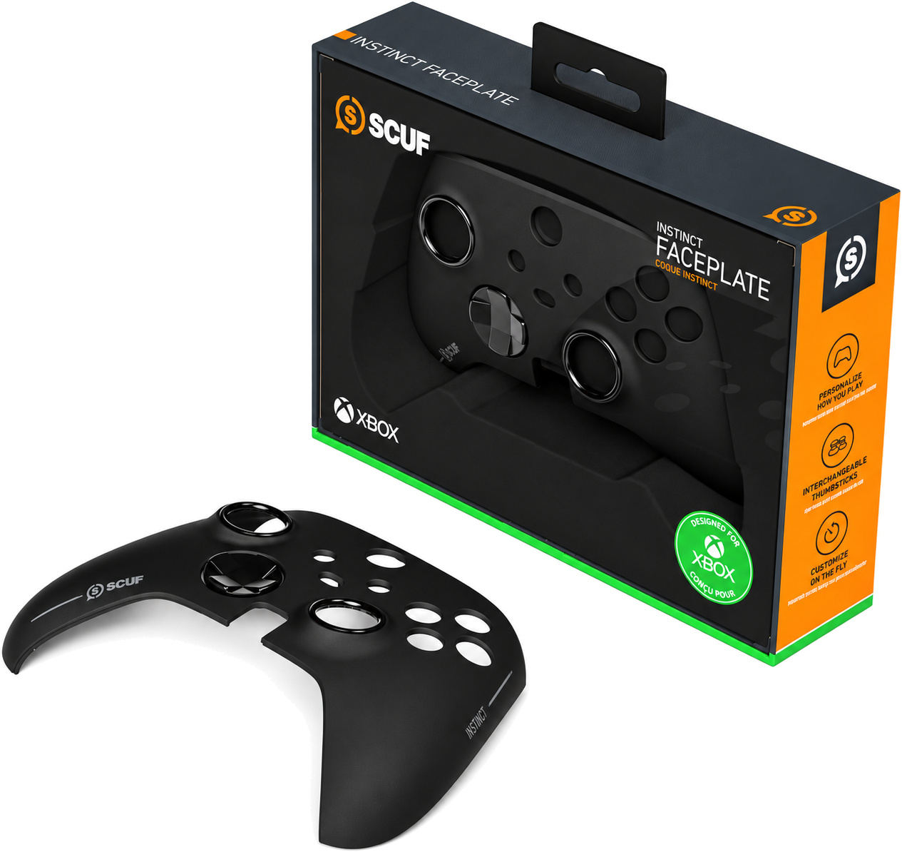 Scuf Instinct zamenljiva sprednja plošča črne barve za Xbox Scuf Instinct zamenljiva sprednja plošča črne barve za Xbox