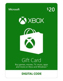 Microsoft darilna kartica za 20 USD za Xbox in računalnik