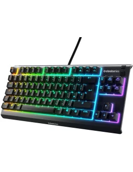 SteelSeries Apex 3 TKL žična RGB igralna tipkovnica črne barve z UK postavitvijo QWERTY