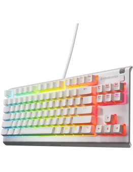 SteelSeries Apex 3 TKL žična RGB igralna tipkovnica bele barve z US postavitvijo QWERTY