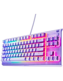 SteelSeries Apex 3 TKL RGB igralna žična tipkovnica vijolične barve z US postavitvijo QWERTY