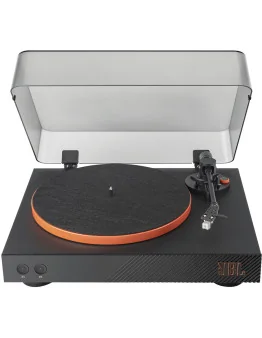 JBL Spinner BT brezžični gramofon v črno-oranžni barvi