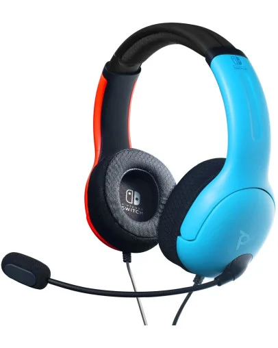 PDP LVL40 žične igralne slušalke v modro-rdeči barvi za Switch